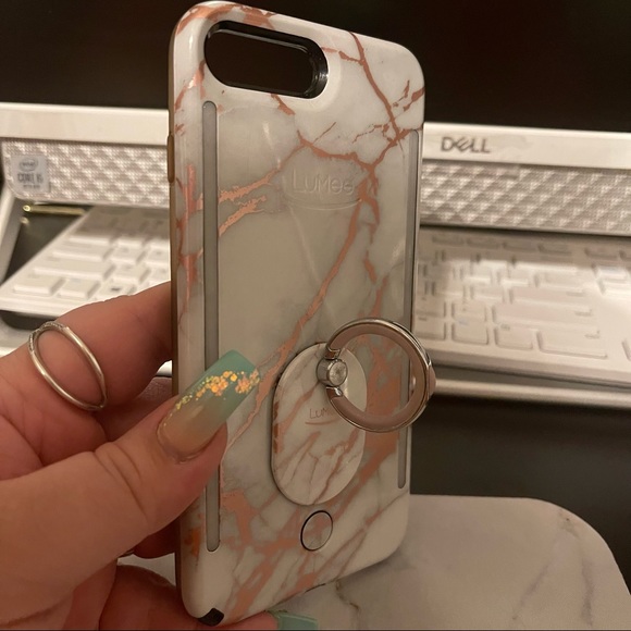 💕💕 ROSE METALLIC WHITE MARBLE PRINT LUMEE Case (will fit 6+, 7+, 8+) 💕💕 - Picture 8 of 8